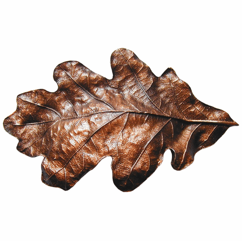 NHBP-844-AC Oak Leaf Bin Pull Antique Copper 3" CC 4-5/8" x 2-3/4" 1" Proj Woodland Collection by Notting Hill
