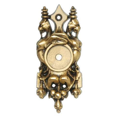 NHE-513-SG Griffin Back Plate 24K Satin Gold 2-3/4" x 1-1/4" 1/8" Proj King's Road Collection by Notting Hill