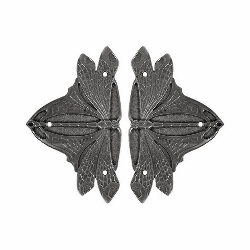 NHH-907-AP Dragonfly Hinge Plate Antique Pewter (sold in pairs) 1-1/2" w x 2-1/2" h 1/8" Proj Period Pieces Collection by Notting Hill
