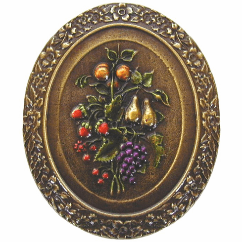NHK-113-BHT Fruit Bouquet Knob Hand-tinted Antique Brass 1-3/16" w x 1-3/8" h 7/8" Proj Tuscan Collection by Notting Hill