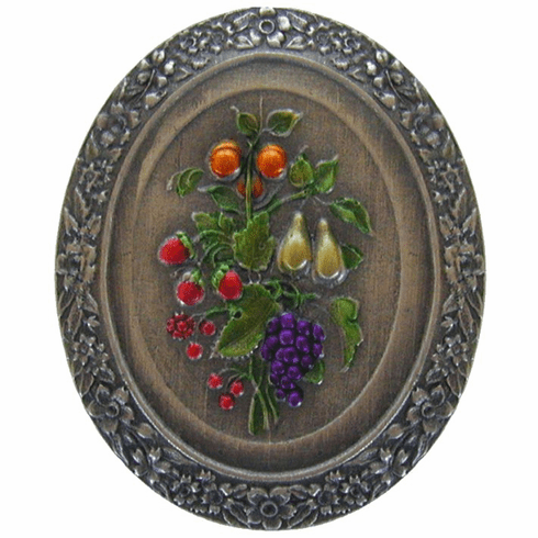 NHK-113-PHT Fruit Bouquet Knob Hand-tinted Antique Pewter 1-3/16" w x 1-3/8" h 7/8" Proj Tuscan Collection by Notting Hill