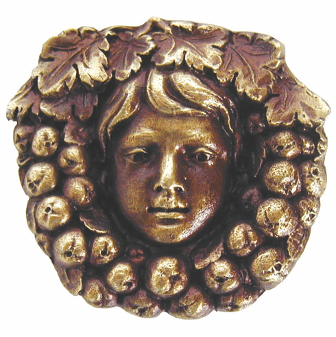 NHK-119-AB Fruit of the Vine Knob Antique Brass 1-3/8" Dia 7/8" Proj Tuscan Collection by Notting Hill