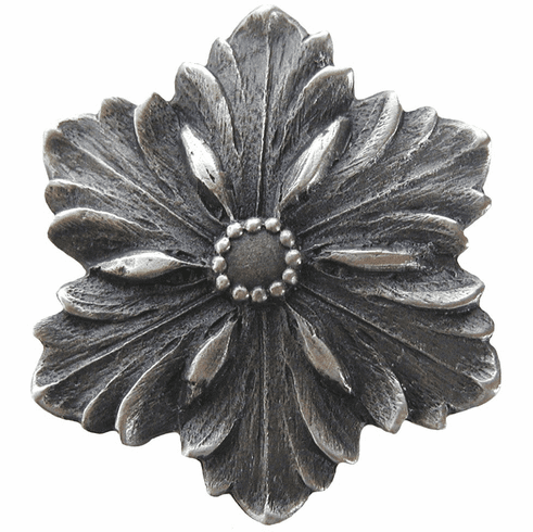 NHK-125-AP Opulent Flower Knob Antique Pewter 1-5/8" Dia 7/8" Proj Classic Collection by Notting Hill