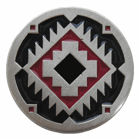 NHK-132-AP-A Southwest Treasure Knob Antique Pewter/Red 1-3/8" Dia 7/8" Proj Lodge & Nature Collection by Notting Hill