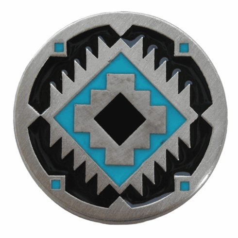 NHK-132-AP-B Southwest Treasure Knob Antique Pewter/Turquoise 1-3/8" Dia 7/8" Proj Lodge & Nature Collection by Notting Hill
