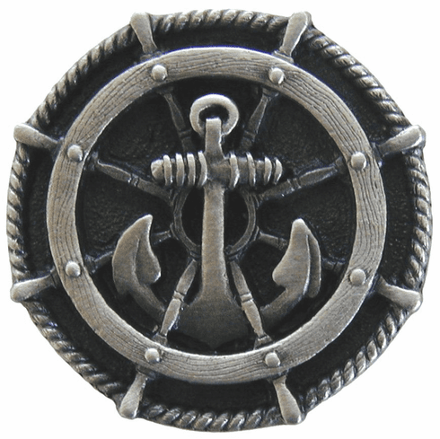 NHK-135-AP Ship's Wheel Knob Antique Pewter 1-5/16" Dia 7/8" Proj Pastimes Collection by Notting Hill