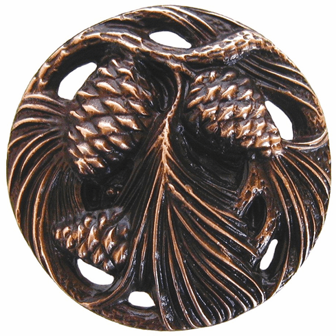 NHK-138-AC Cones & Boughs Knob Antique Copper 1-3/8" Dia 7/8" Proj Woodland Collection by Notting Hill