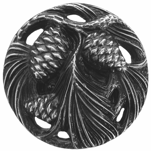 NHK-138-AP Cones & Boughs Knob Antique Pewter 1-3/8" Dia 7/8" Proj Woodland Collection by Notting Hill