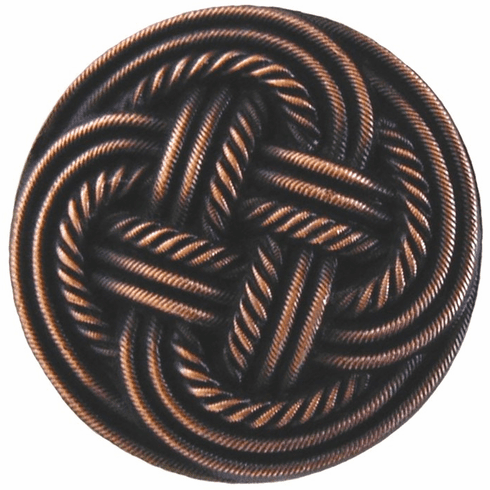NHK-139-AC Classic Weave Knob Antique Copper 1-3/16" Dia 7/8" Proj Pastimes Collection by Notting Hill