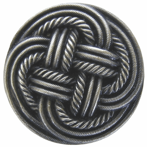 NHK-139-AP Classic Weave Knob Antique Pewter 1-3/16" Dia 7/8" Proj Pastimes Collection by Notting Hill