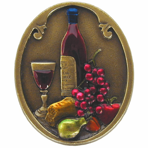 NHK-140-BHT Best Cellar (Wine) Knob Hand-tinted Antique Brass 1-1/4" w x 1-1/2" h 7/8" Proj Tuscan Collection by Notting Hill