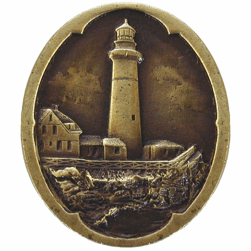 NHK-142-AB Guiding Lighthouse Knob Antique Brass 1-1/4" w x 1-1/2" h 7/8" Proj Pastimes Collection by Notting Hill