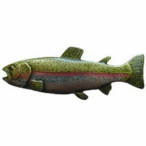 NHK-148-PHT-R Rainbow Trout Knob Hand-tinted Antique Pewter (Right side/faces left) 2-7/8" w x 1" h 7/8" Proj Lodge & Nature Collection by Notting Hill