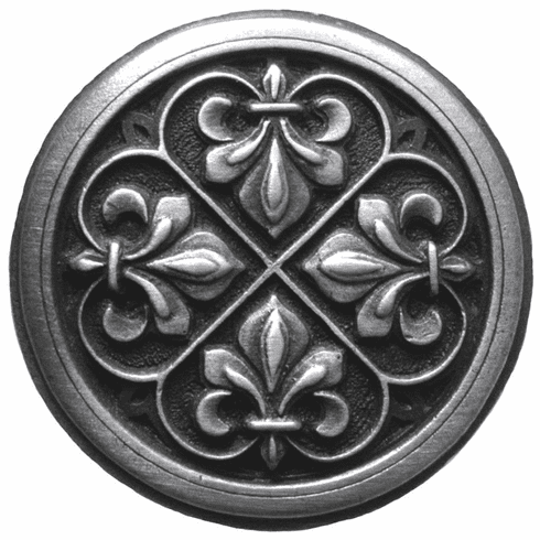 NHK-160-AP Fleur-de-Lis Knob Antique Pewter 1-3/8" Dia 7/8" Proj Chateau Collection by Notting Hill