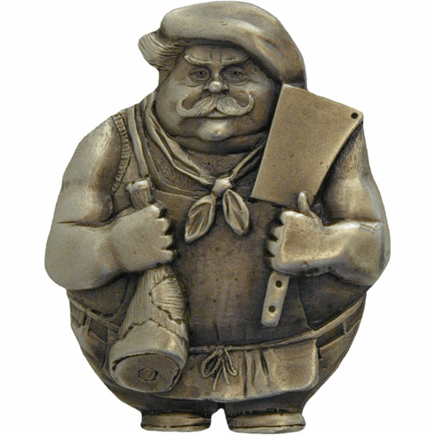 NHK-163-AB Butcher Knob Antique Brass 1-1/2 w x 1-3/4" h 7/8" Proj Fun in the Kitchen Collection by Notting Hill