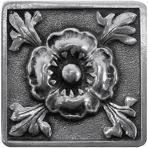 NHK-175-BP Poppy Knob Brilliant Pewter 1-3/8" square 7/8" Proj English Garden Collection by Notting Hill