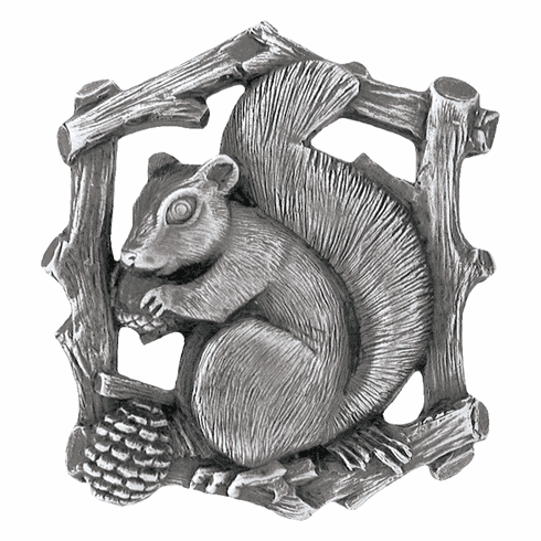 NHK-177-AP-R Grey Squirrel Knob Antique Pewter (Right side) 1-1/2" w x 1-5/8" h 7/8" Proj Woodland Collection by Notting Hill