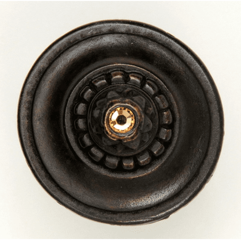 NHK-210-DB Portobello Road Knob (Crystal) Dark Brass 1-1/4" Dia 1-1/2" Proj King's Road Collection by Notting Hill