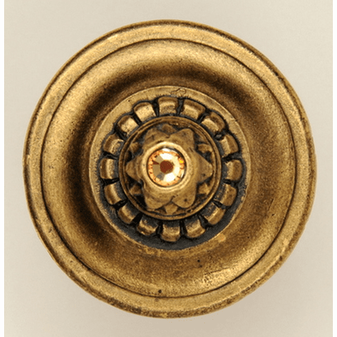 NHK-210-SG Portobello Road Knob (Crystal) 24K Satin Gold 1-1/4" Dia 1-1/2" Proj King's Road Collection by Notting Hill