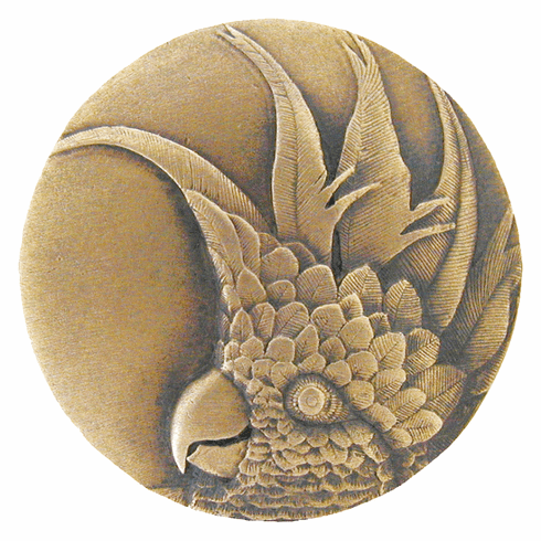 NHK-324-AB-R Cockatoo Knob Antique Brass (Small - Right side) 1-3/8" Dia 7/8" Proj Tropical Collection by Notting Hill