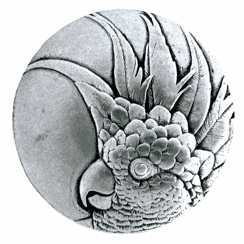 NHK-324-BP-R Cockatoo Knob Brilliant Pewter (Small - Right side) 1-3/8" Dia 7/8" Proj Tropical Collection by Notting Hill