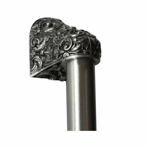 NHO-500-BP-12PL Acanthus Brilliant Pewter/Plain Bar 12" OL 8" CC Base 2-3/8" x 2 1/8" 2-1/2" Proj King's Road Collection by Notting Hill