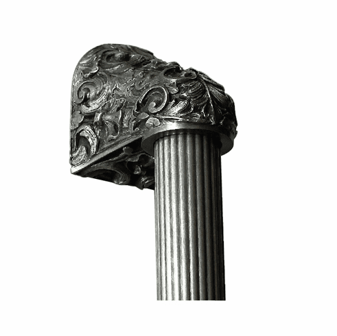 NHO-500-BP-14F Acanthus Brilliant Pewter/Fluted Bar 14" OL 10" CC Base 2-3/8" x 2 1/8" 2-1/2" Proj King's Road Collection by Notting Hill