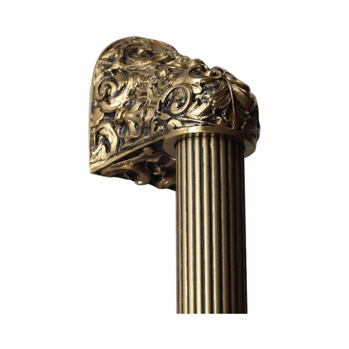 NHO-500-SG-14F Acanthus 24K Satin Gold/Fluted Bar 14" OL 10" CC Base 2-3/8" x 2 1/8" 2-1/2" Proj King's Road Collection by Notting Hill