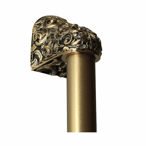 NHO-500-SG-14PL Acanthus 24K Satin Gold/Plain Bar 14" OL 10" CC Base 2-3/8" x 2 1/8" 2-1/2" Proj King's Road Collection by Notting Hill