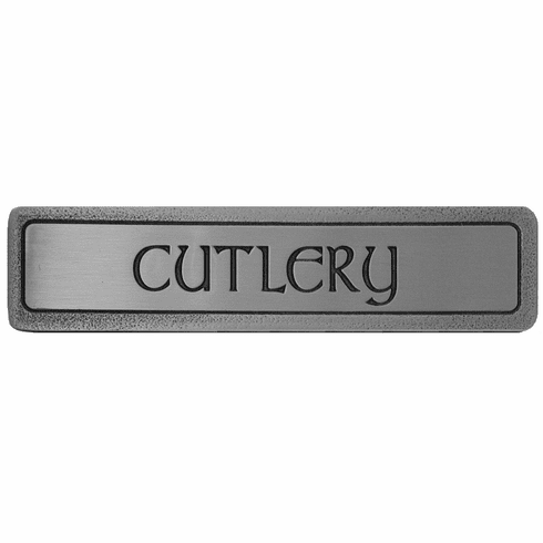 NHP-302-AP "Cutlery" Pull Antique Pewter (Horizontal) 3" CC 4" x 7/8" 7/8" Proj Kitchen ID Collection by Notting Hill