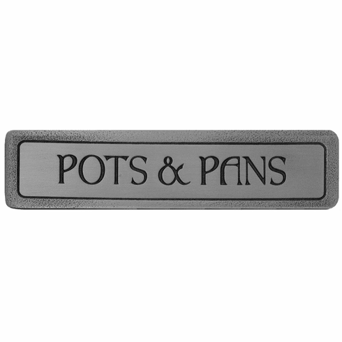 NHP-304-AP "Pots & Pans" Pull Antique Pewter (Horizontal) 3" CC 4" x 7/8" 7/8" Proj Kitchen ID Collection by Notting Hill