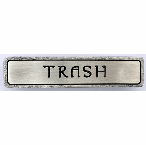 NHP-311-AP "TRASH" Pull Antique Pewter (Horizontal) 3" CC 4" x 7/8" 7/8" Proj Kitchen ID Collection by Notting Hill