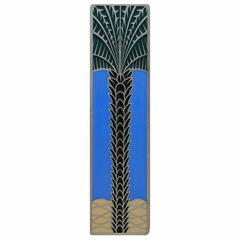 NHP-322-AP-C Royal Palm Pull Antique Pewter/Periwinkle (Vertical) 3" CC 4" x 1" 7/8" Proj Tropical Collection by Notting Hill