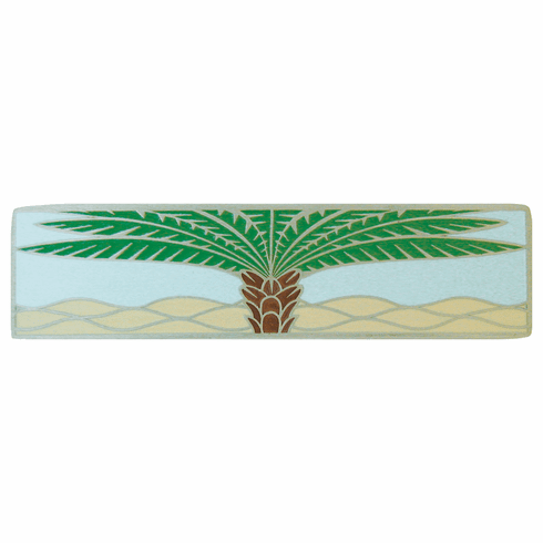 NHP-323-AP-B Royal Palm Pull Antique Pewter/Pale Blue (Horizontal) 3" CC 4" x 1" 7/8" Proj Tropical Collection by Notting Hill