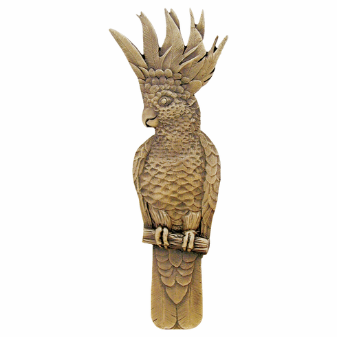 NHP-325-AB-R Cockatoo Pull Antique Brass (Vertical - Right side) 3" CC 4-5/8" 1-3/4" 7/8" Proj Tropical Collection by Notting Hill