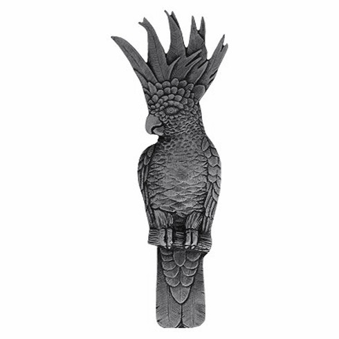 NHP-325-BP-R Cockatoo Pull Brilliant Pewter (Vertical - Right side) 3" CC 4-5/8" 1-3/4" 7/8" Proj Tropical Collection by Notting Hill