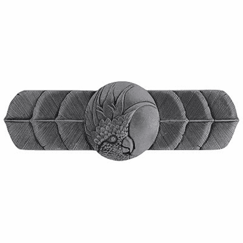 NHP-326-BP-L Cockatoo Pull Brilliant Pewter (Horizontal - Left side) 3" CC 4-1/4" x 1-1/2" 7/8" Proj Tropical Collection by Notting Hill