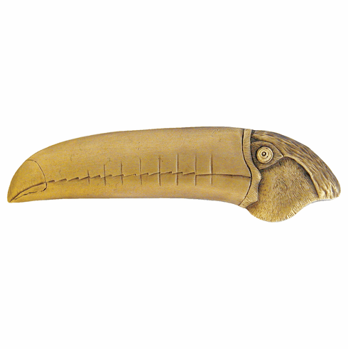 NHP-330-AB-R Toucan Pull Antique Brass (Right side) 3" CC 4-3/8" x 1-1/4" 7/8" Proj Tropical Collection by Notting Hill