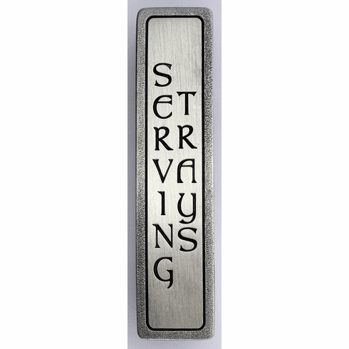 NHP-353-AP "SERVING TRAYS" Pull Antique Pewter (Vertical - 2 lines) 3" CC 4" x 7/8" 7/8" Proj Kitchen ID Collection by Notting Hill
