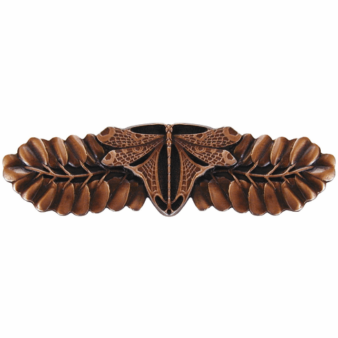 NHP-607-AC Dragonfly Pull Antique Copper 3" CC 3-7/8" x 1-1/8" 7/8" Proj Period Pieces Collection by Notting Hill