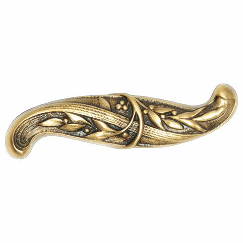 NHP-609-SG Chelsea Pull 24K Satin Gold 1 stem CC 3-5/8" x 7/8" 1-3/8" Proj King's Road Collection by Notting Hill