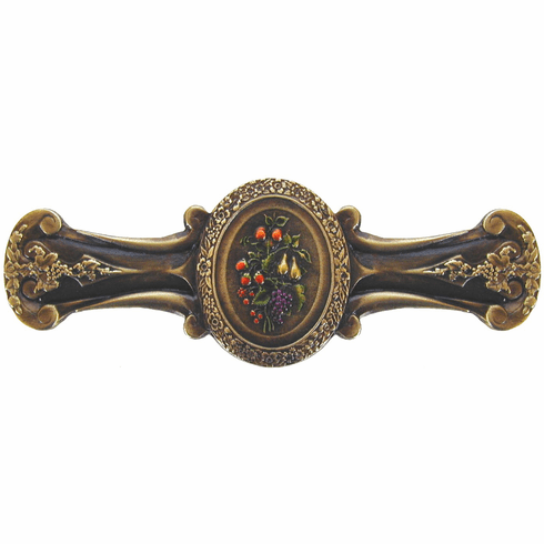 NHP-613-BHT Fruit Bouquet Pull Hand-tinted Antique Brass 3" CC 4-1/8" x 1-1/2" 7/8" Proj Tuscan Collection by Notting Hill