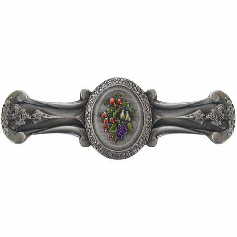 NHP-613-PHT Fruit Bouquet Pull Hand-tinted Antique Pewter 3" CC 4-1/8" x 1-1/2" 7/8" Proj Tuscan Collection by Notting Hill