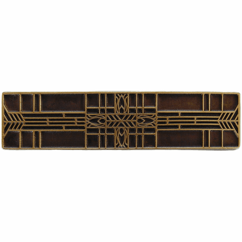 NHP-617-AB Prairie Tulips Pull Antique Brass 3" CC 3-3/4" x 7/8" 7/8" Proj Period Pieces Collection by Notting Hill