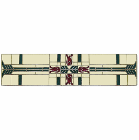 NHP-617-AP-C Prairie Tulips Pull Antique Pewter/Evergreen 3" CC 3-3/4" x 7/8" 7/8" Proj Period Pieces Collection by Notting Hill