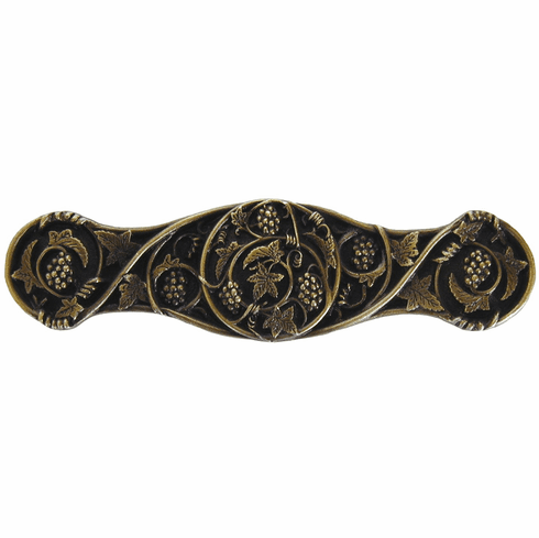 NHP-629-AB Grapevines Pull Antique Brass 3" CC 4" x 1" 7/8" Proj Tuscan Collection by Notting Hill