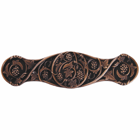 NHP-629-AC Grapevines Pull Antique Copper 3" CC 4" x 1" 7/8" Proj Tuscan Collection by Notting Hill