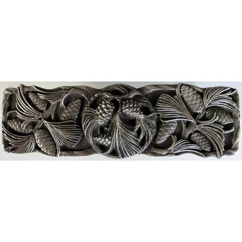 NHP-638-AP Cones & Boughs Pull Antique Pewter 3" CC 4-3/8" x 1-3/8" 1-1/8" Proj Woodland Collection by Notting Hill