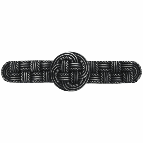 NHP-639-AP Classic Weave Pull Antique Pewter 3" CC 4-1/8" x 1-1/8" 7/8" Proj Pastimes Collection by Notting Hill