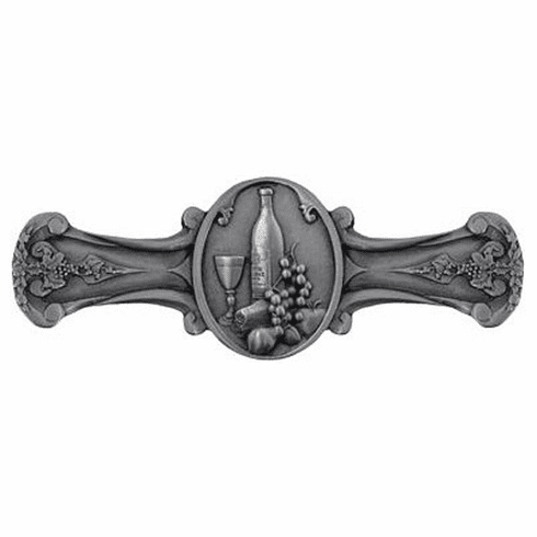 NHP-640-AP Best Cellar (Wine) Pull in Antique Pewter 3" CC 4" x 1-1/2" 7/8" Proj Tuscan Collection by Notting Hill